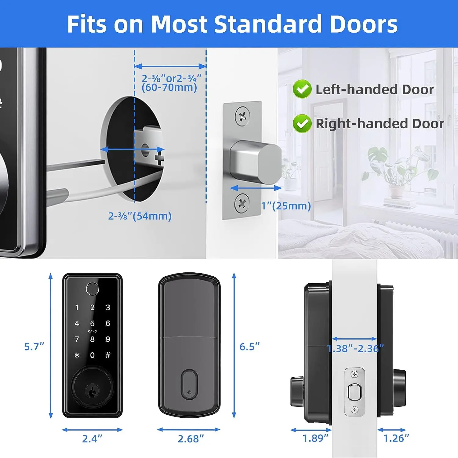 Factory Hot Sale Waterproof Keyless Fingerprint Code Password Biometric Fingerprint Smart Lock