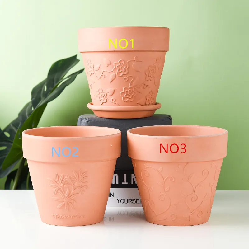 Hot Sale Classical Garden Plastic Indoor Planter Terracotta Flower Pots Ceramic pot