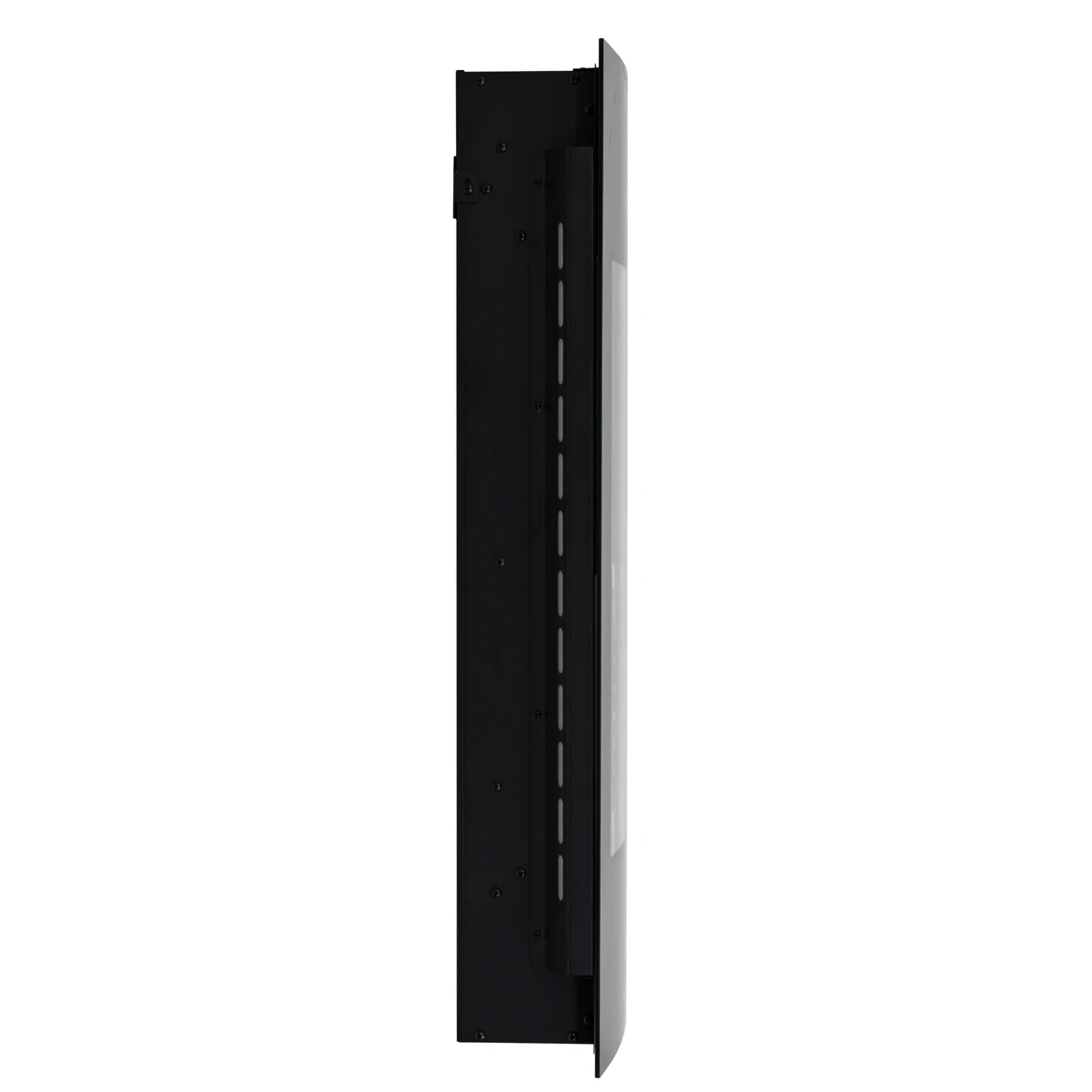 customized black curved glass semicircle indoor high vertical wall mounted electric fireplace for air heating