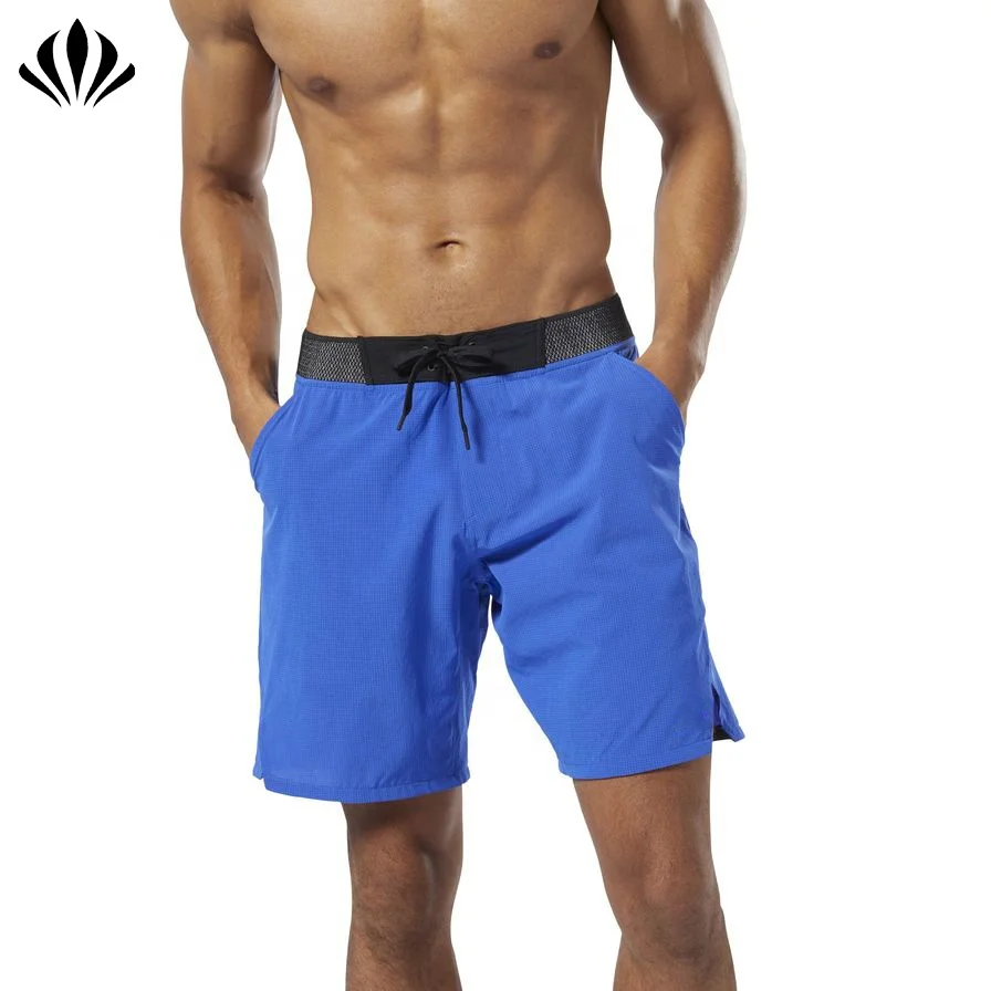 
Wholesale custom Training and Running shorts men knit waistband cross fit shorts Nylon Spandex gym workout shorts 