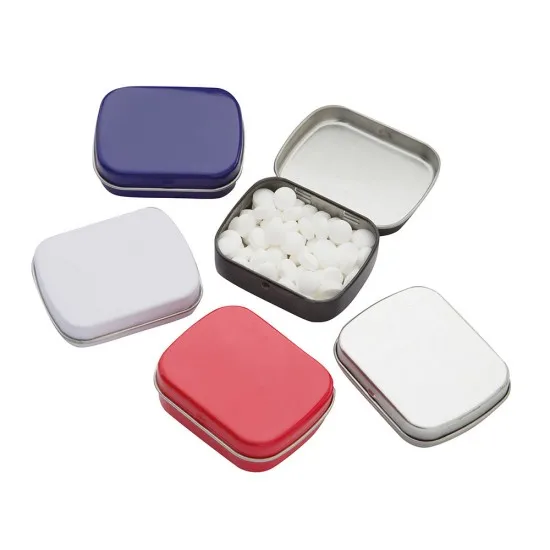 Rectangular Small Tin Box Chewing Gum Box Portable Convenient Jewelry Box with Hingefor Candle Lip Balm