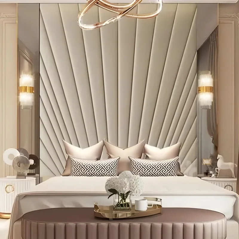 HJ домашний роскошный интерьер украшения спальни фон с обивкой стеновые панели