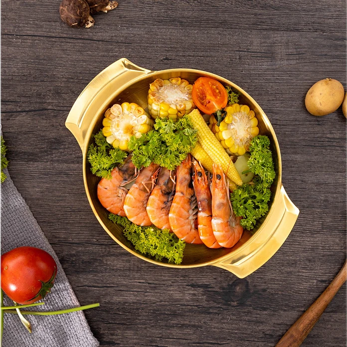 LIHONG Kitchen Paella Cookware Steel Nonstic Pan Set Spanish Seafood Frying Pot With Diameter 16cm/18cm/20cm