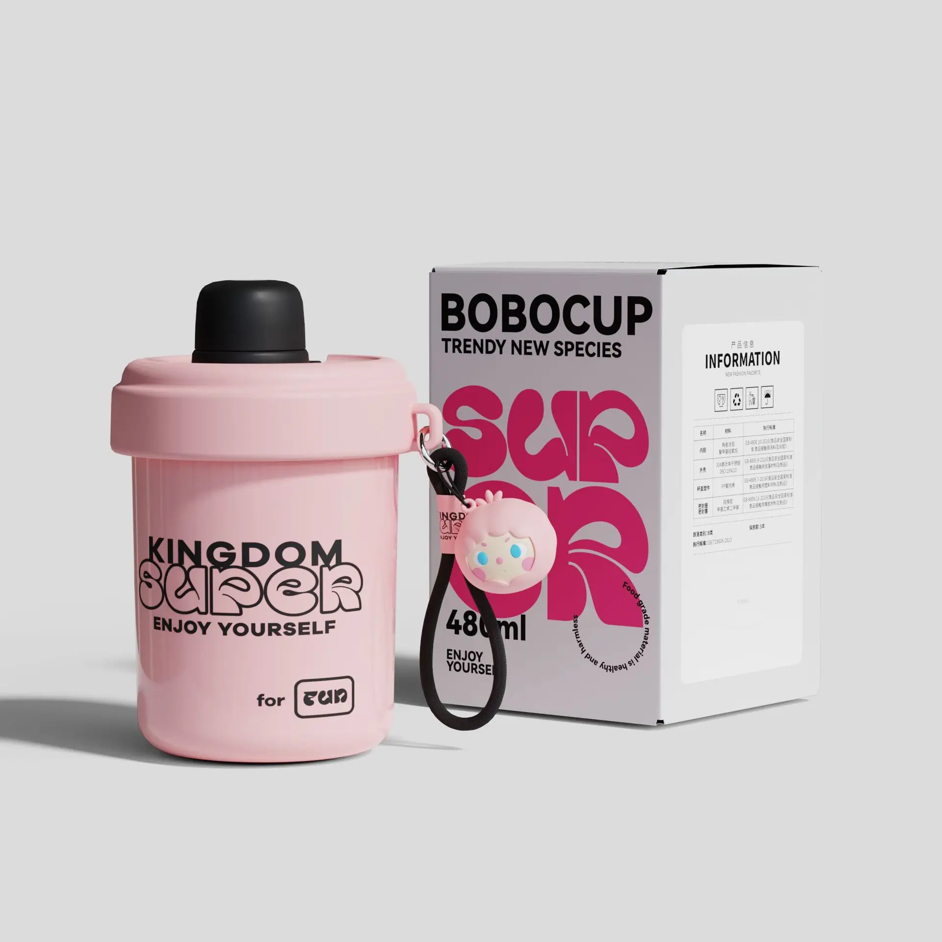 New coffee straw thermos cup high appearance level ceramic liner thickened portable trend accompanying water cup