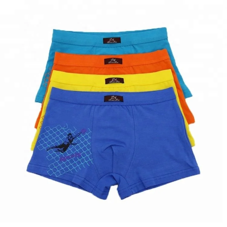 Custom printed underwear boxer brief shorts for kids teen boys