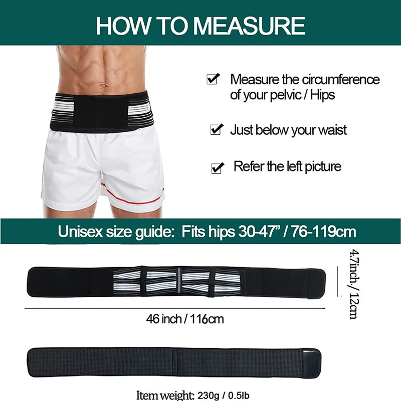 Factory Wholesale Men Sacroiliac Si Joint Hip Lower Pain Back Lumbar Brace Pelvic Support Belt Women Eco-friendly Adult Black