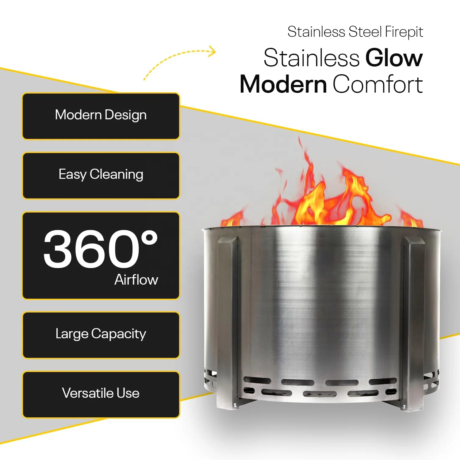 Large stainless steel Outdoor foldable smokeless fire pits