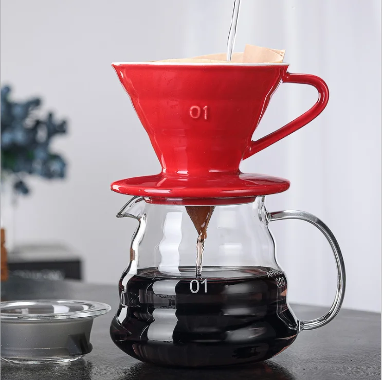 Pour Over Cone Shape Ceramic Reusable Coffee Filter Coffee Drip Funnel