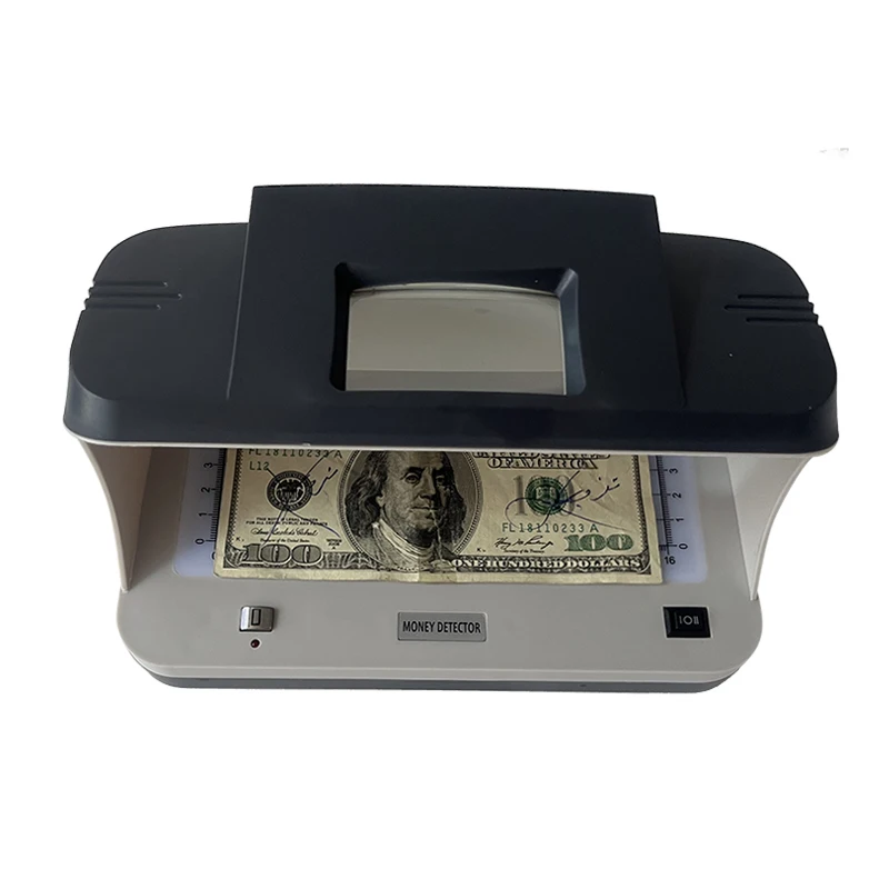 Black High-Quality  multi function detector Abs Plastic UV fake detector  5x Magnifying Glass Money Detector