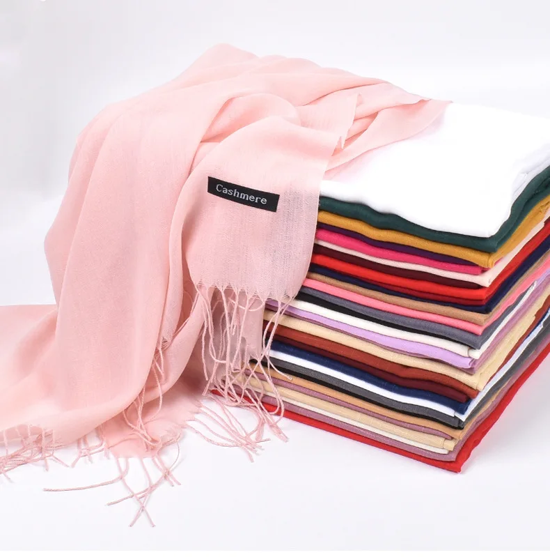 Good Quality Wholesale Promotional Gift Soft Winter Scarf Cashmere Pashmina Long Shawl Scarf for Women
