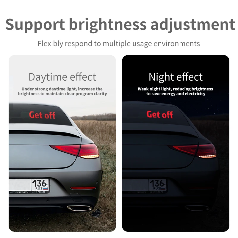 App Control LED Sign Board Programmable Messages Scrolling LED Sign Display for Cars Digital Display LED Matrix Panel