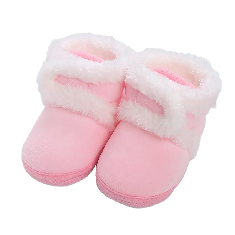 Cheap Winter multi-color baby handmade shoes 0-12 months soft sole toddler baby infant shoes plus velvet socks cotton shoes