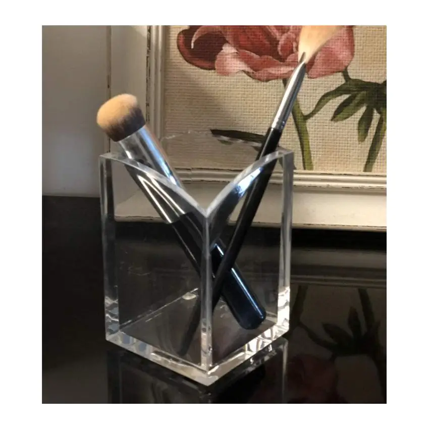 New Style Multifunctional Acrylic Pencil Pot Pen Holder Makeup Brush Holder For Desk