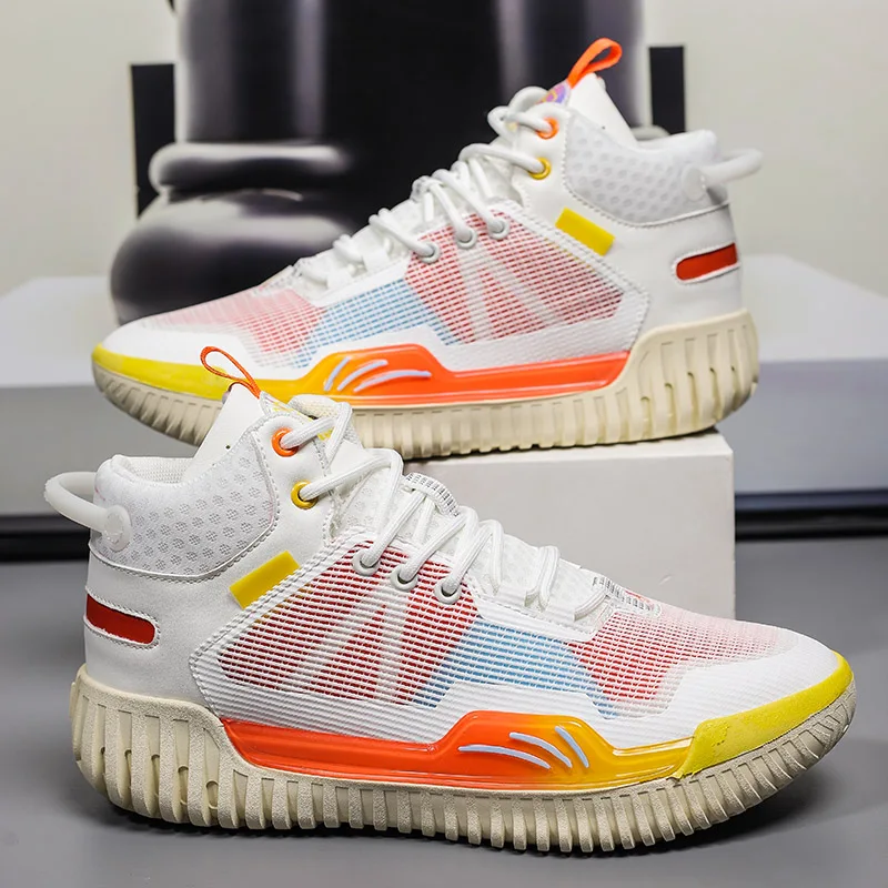 Dropshipping Brand Logo Custom Professional Men Outdoor Sports Sneakers Mesh Breathable High Top Women Basketball Style Shoes