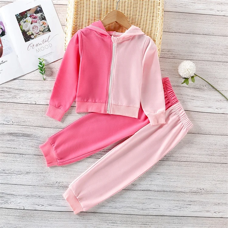 LF-29 2022 Wholesale Baby Clothing Thickened Suit Boutique Cotton Hoodie Kids Clothing Sets 2 Pieces kids girls Jogging set