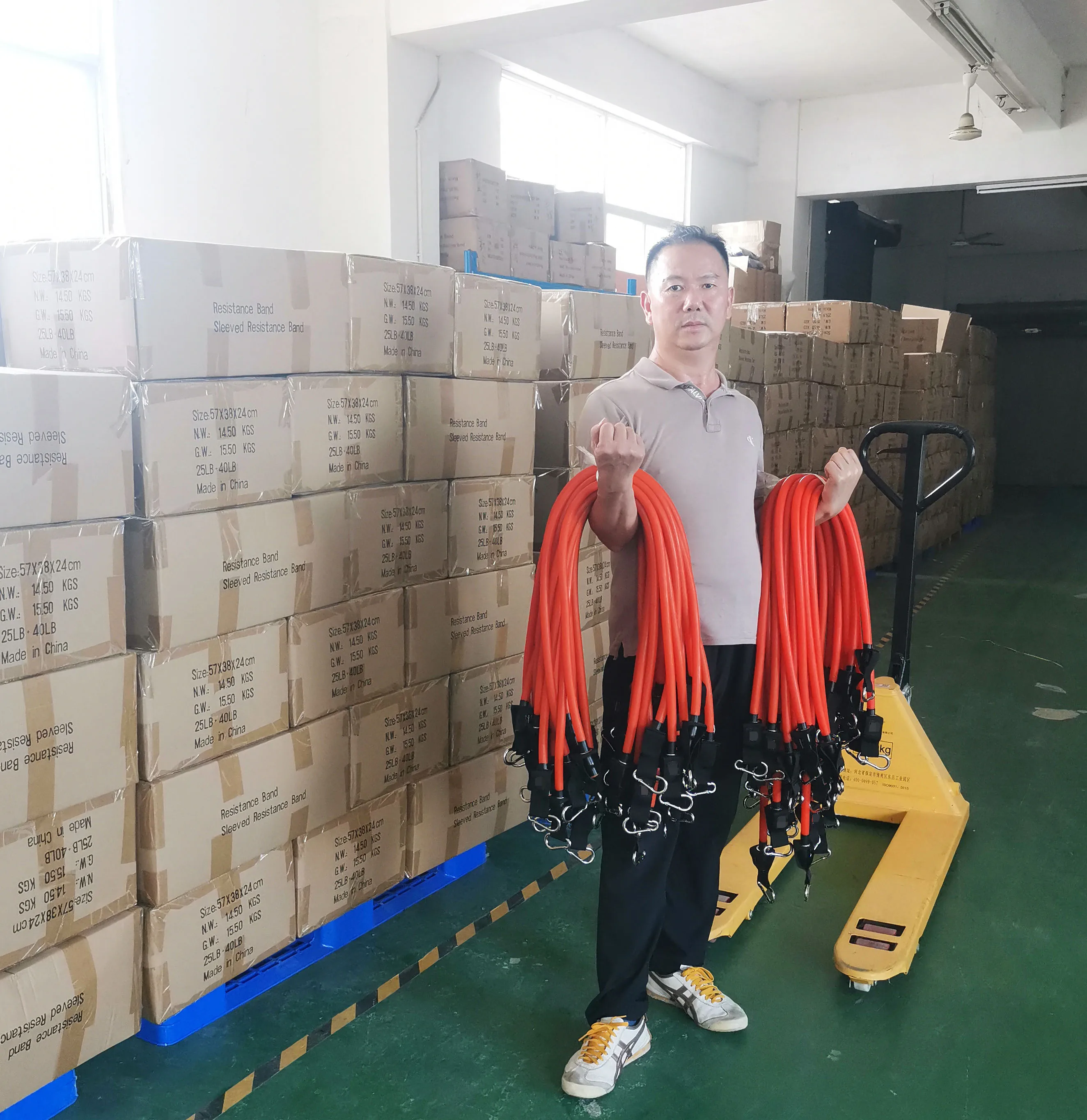 Gymarts heavy workout bands 90lbs resistance bands with aluminum carabiner set