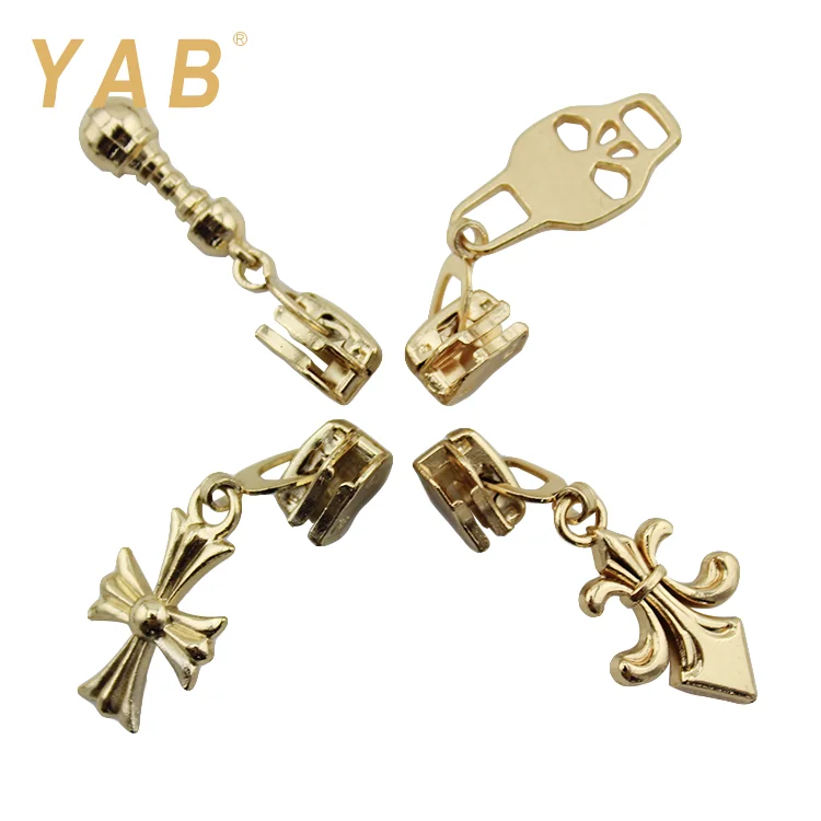  YAB 5# Eastern Europe Market Painted Decorative Metal Zipper Slider And Puller For Garment Home Textile