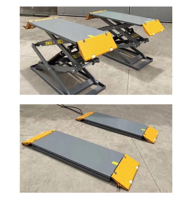 1.8m 3500kg Scissor Car lift On ground Ultra thin Scissor lift platform Scissor car lift