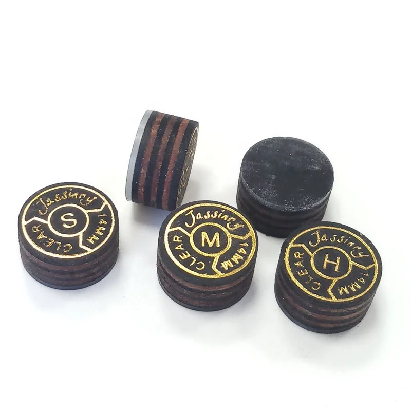 New exclusive Jassinry cue tips S/M/H 14mm black and brown with clear cushion 7 layers pigskin carom tips Billiard accessories