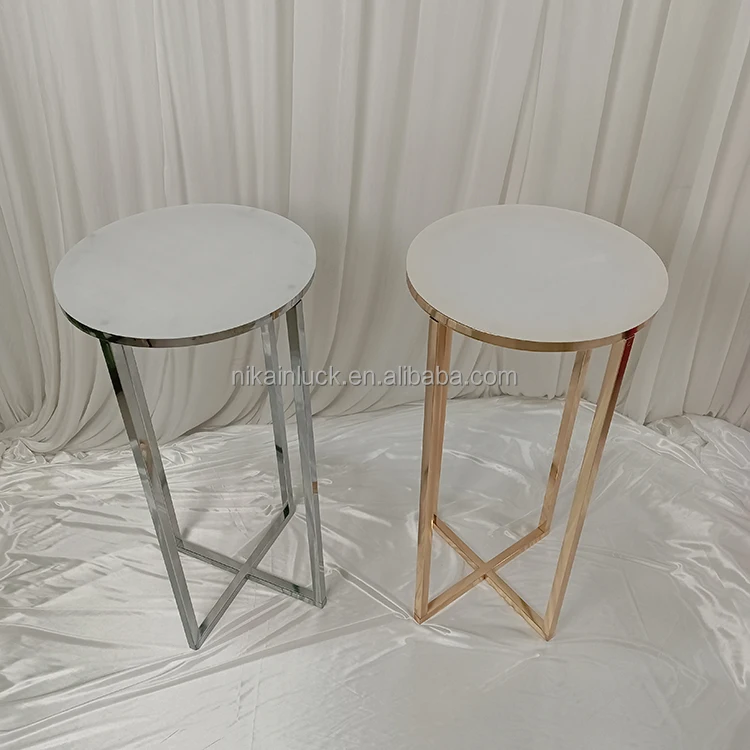 NIKA Golden Metal Wedding Decoration Cake Square Pillar Stand Plinth For Party