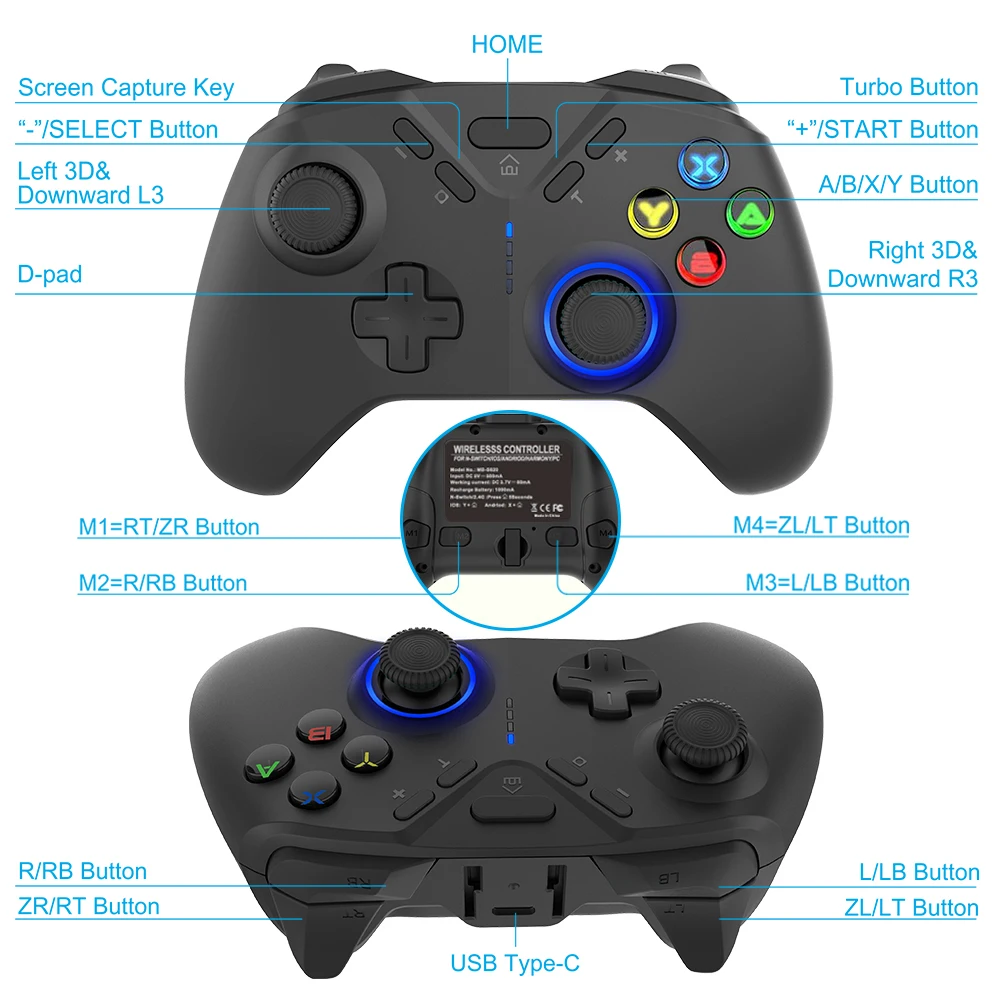 MEMO PS01 Wireless Switch Pro Controller for IOS Android Switch and Tablet PC