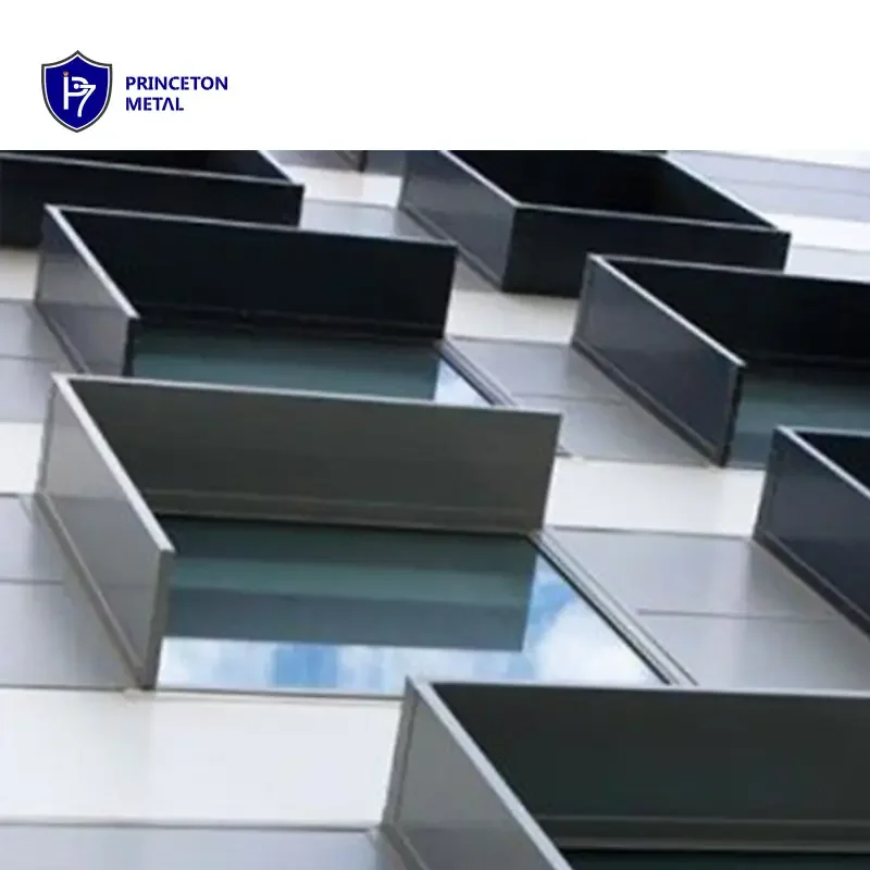 Modern Architectural privacy screen Shrouds awning Commercial no rust Sun Shades metal aluminum window hood