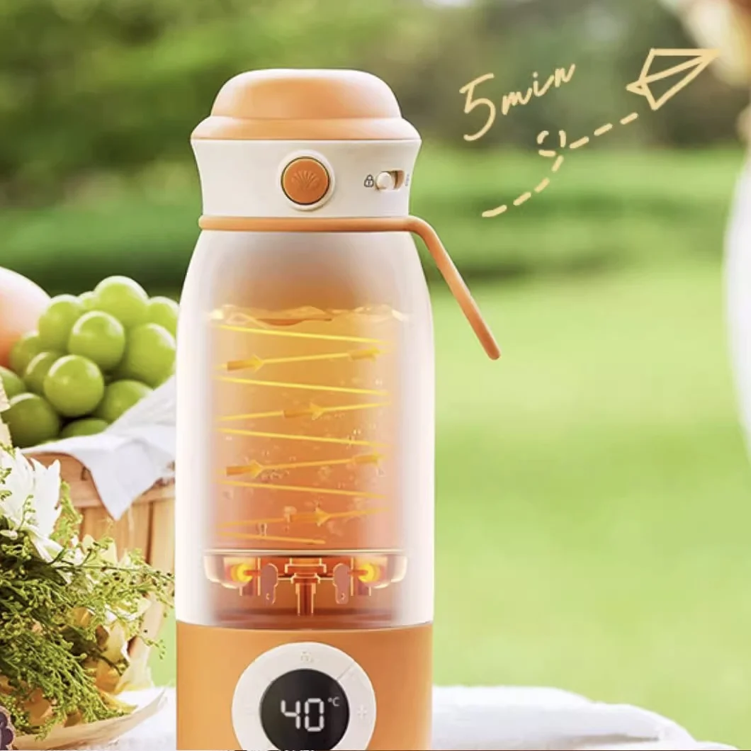 Water travel bottle soft touch with temperature thermos Electric coffee milk mug warmer