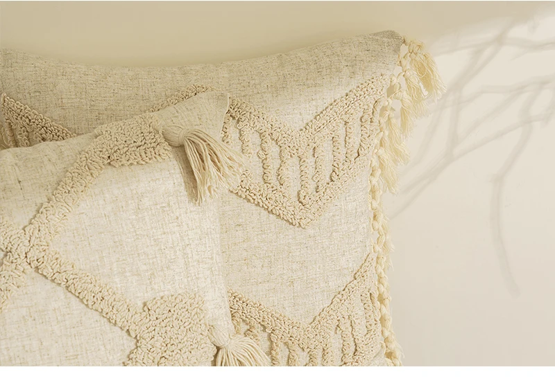 Pillowcases Home Decor Cushion Boho Pillow Case Decorative Tufted Boho Throw Pillow Cover Boheme Cushion Cover for Sofa Bed