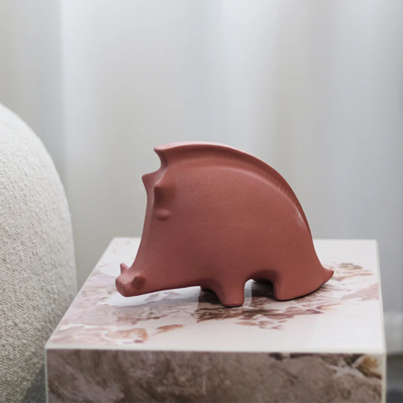 Creative Pink Abstract Resin Sculpture Big Desk Ornament for Home Office & Living Room Unique Home Decor