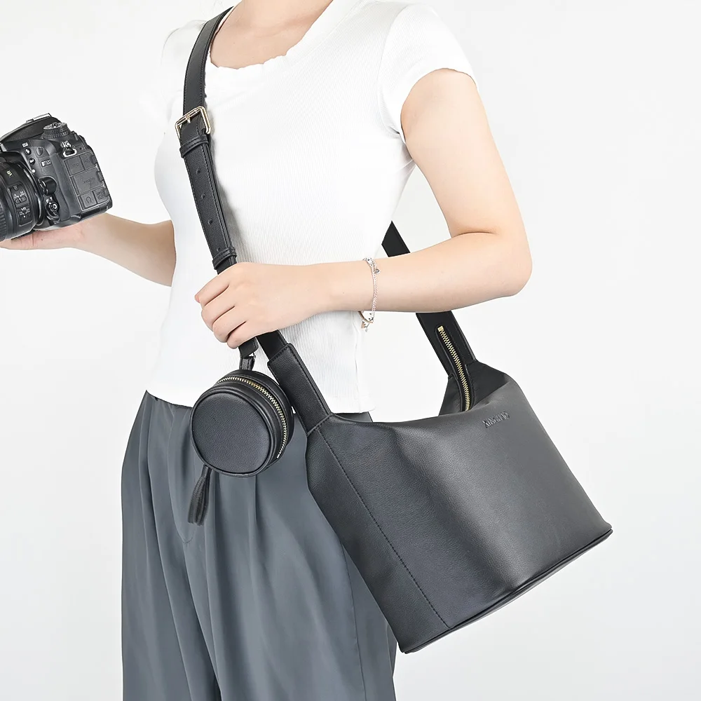 Wholesale Custom digital gear accessories  camera bag single shoulder photography  leather  camera sling bag