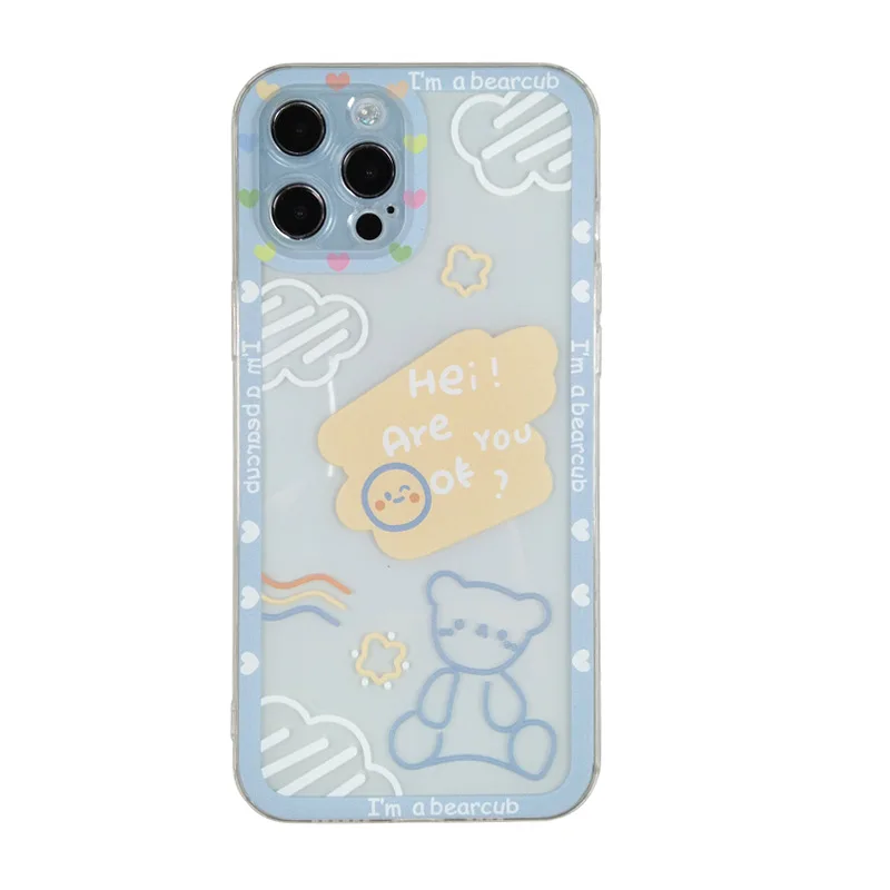 New Products The Lines Cloud Bears Girly Designed Wholesale Phone Case For iPhone X XS XS Max 11 12 13 14 Pro Max