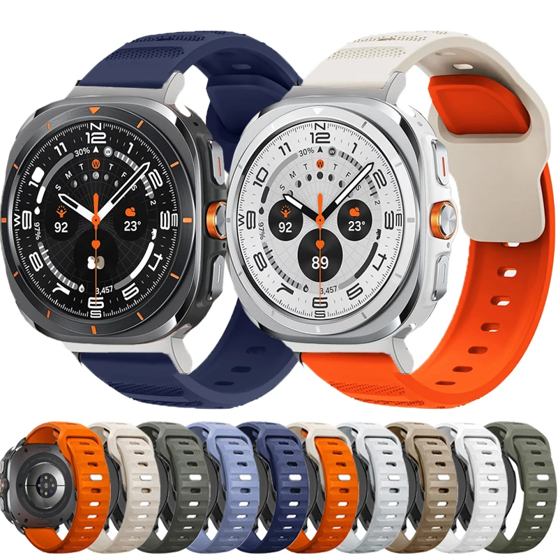 No Gaps Silicone Watch Bands for Samsung Galaxy Watch 7 ultra 47mm LTE Replacement Straps for Galaxy Watch 7 ultra Wristband