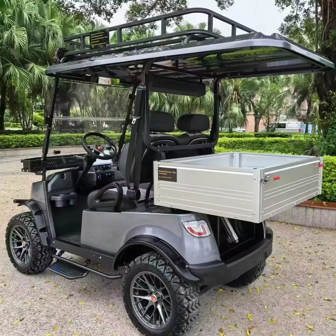 lifted golf car with off-road tires 2seats with cargo box