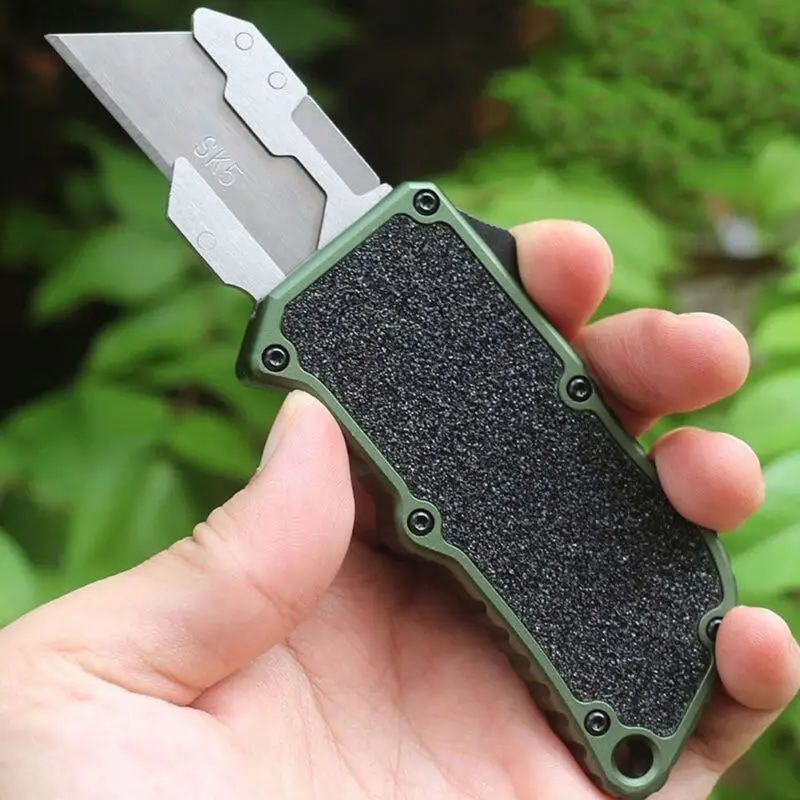 OTF Box Cutter,POCKET EDC RAZOR DOUBLE ACTION Auto knife FOR MEN
