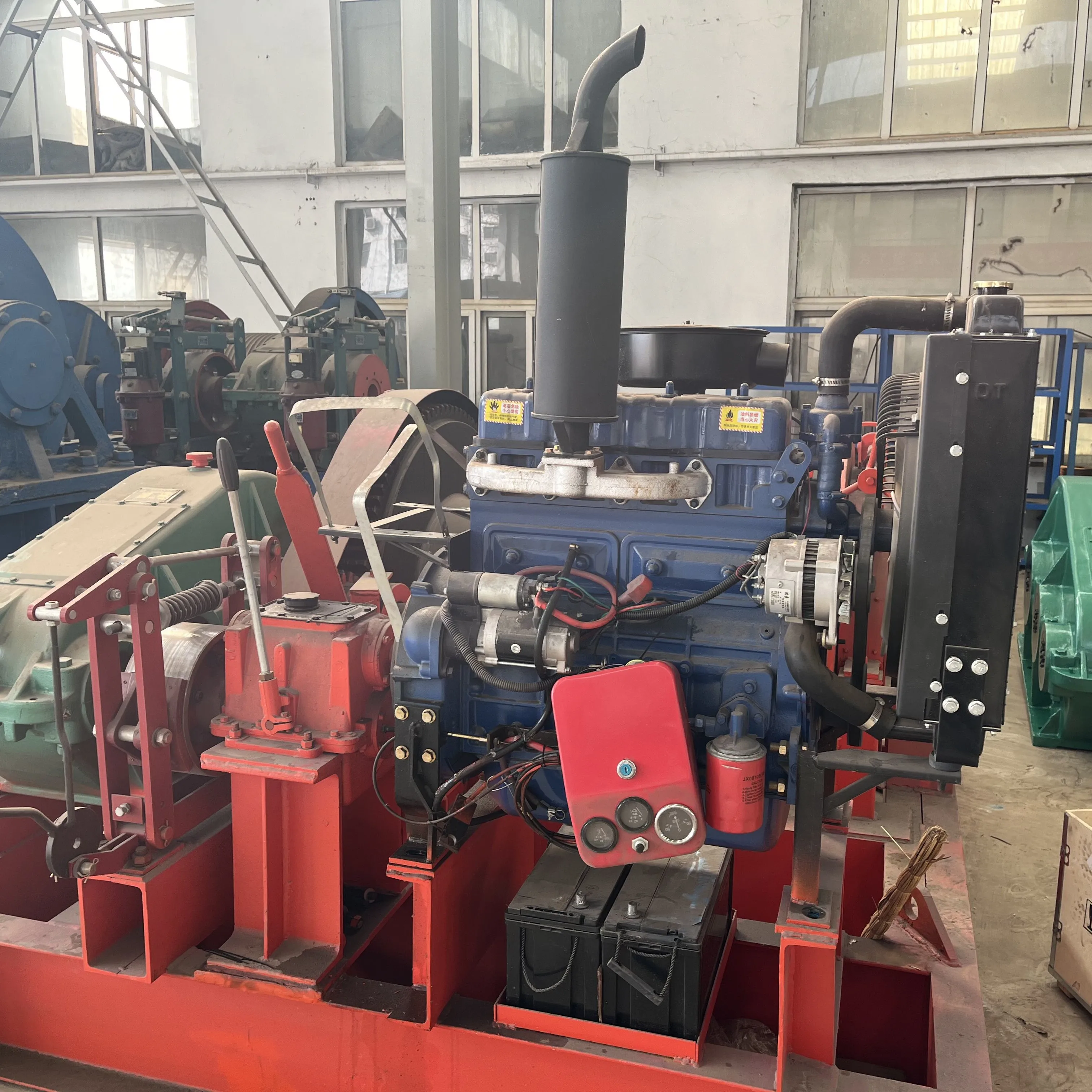 Supply 5 Ton shaft driven diesel engine powered Lifting Cable Puller Drum Winch