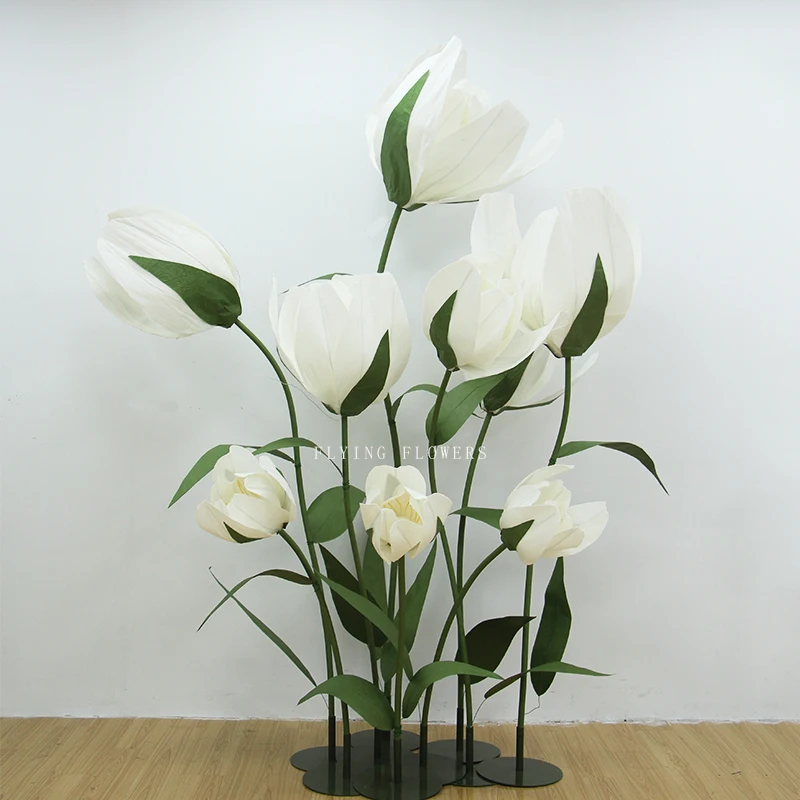 Popular design giant wedding occasion paper tulip flowers backdrop for marriage decoration