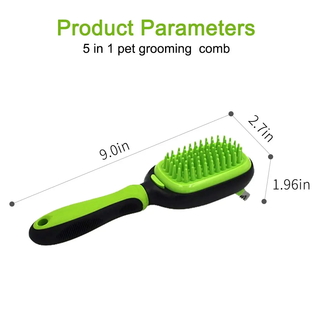 Multi Function 5 in 1 Pet Grooming Comb Dog Massage Hair Removal Bristle Brush
