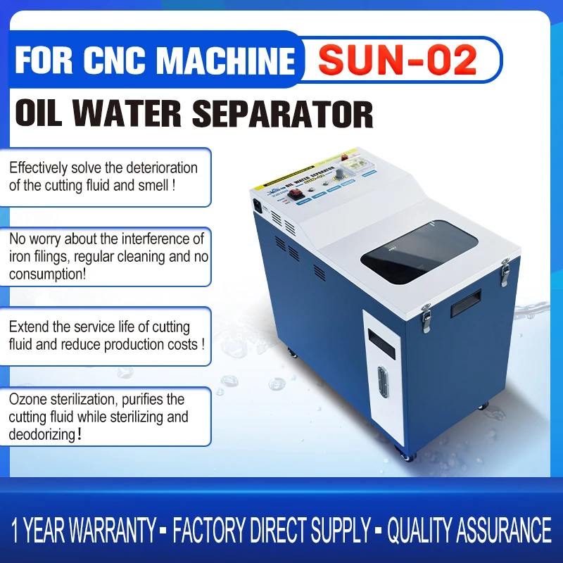 Oil Water Separator  SUN-02 30W Oil Skimmer, 9L Oil Tank for CNC Machine Tool Cutting Fluid Purification