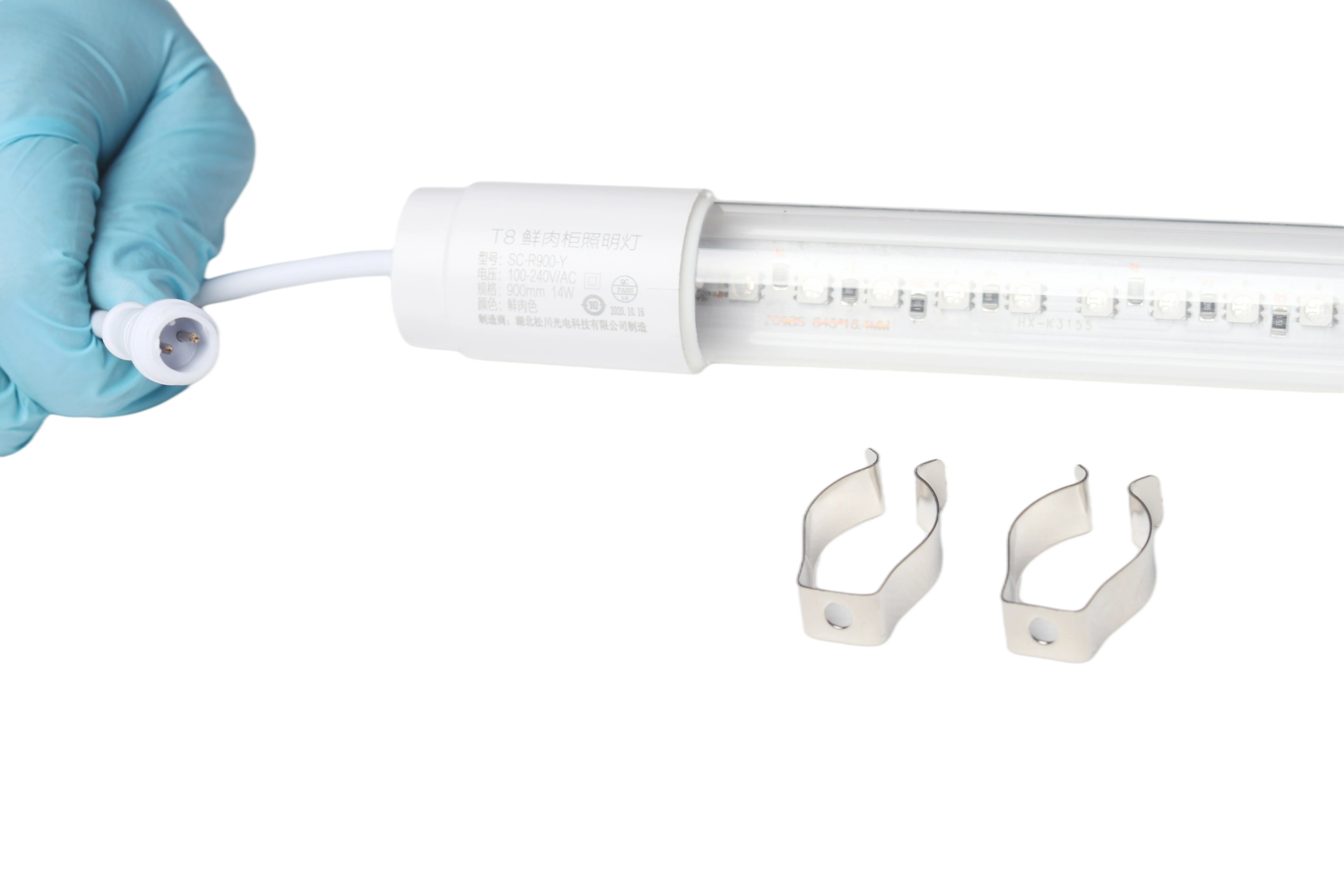 Лампа высокого напряжения для холодильника, шкафа, магазина, розовый свежий свет для мяса T8, водонепроницаемая трубчатая лампа