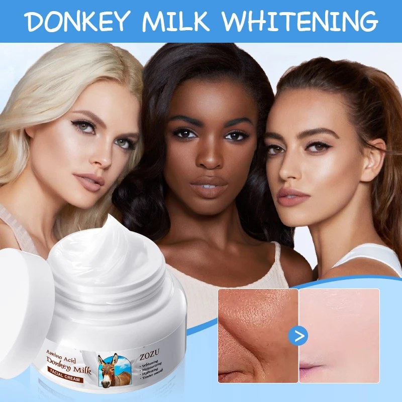 OEM ZOZU Wholesale Organic Donkey Milk Whitening Facial Cream Korean Skin Care Moisturizing Brightening Skin Repair Face Cream