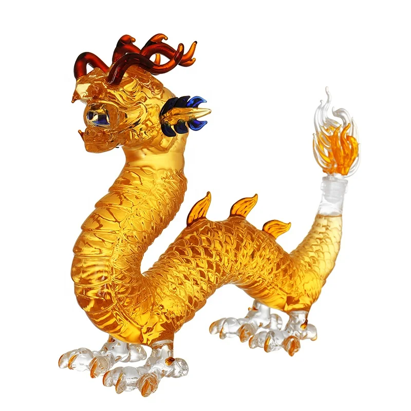 Hot sale glass dragon jar/glass dragon shaped bottle/decoration glass bottle