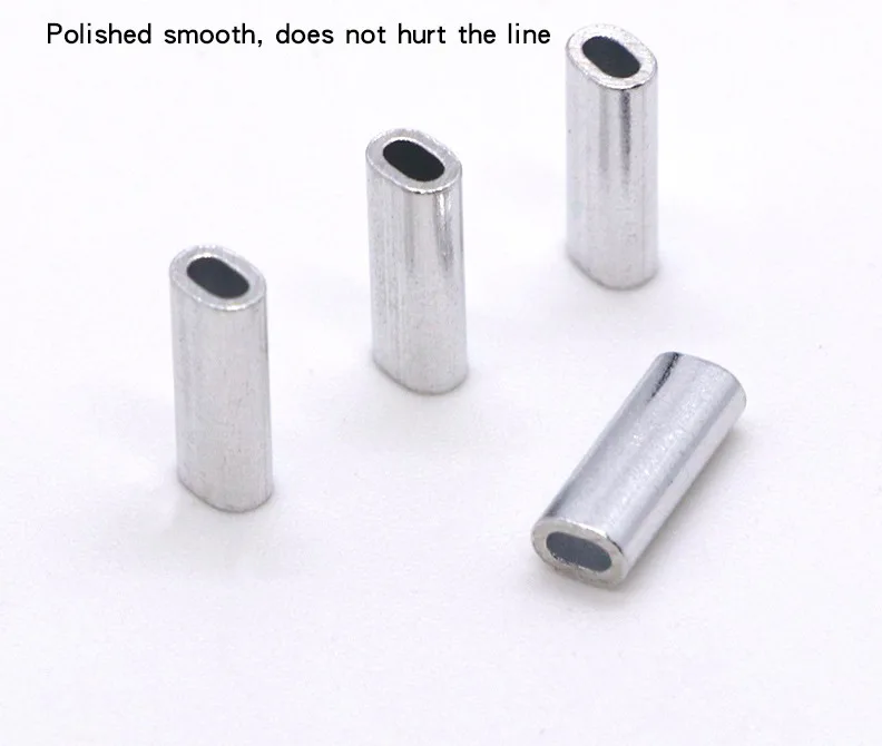 1000 pieces/bag round and oval fishing gear aluminum tube  aluminum fishing line crimps sleeves fishing tube  aluminum sleeve