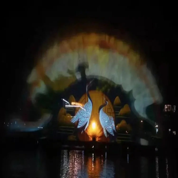 Large 3D Water Screen Fountain Dancing Water Fountain with Outdoor Movie Projector