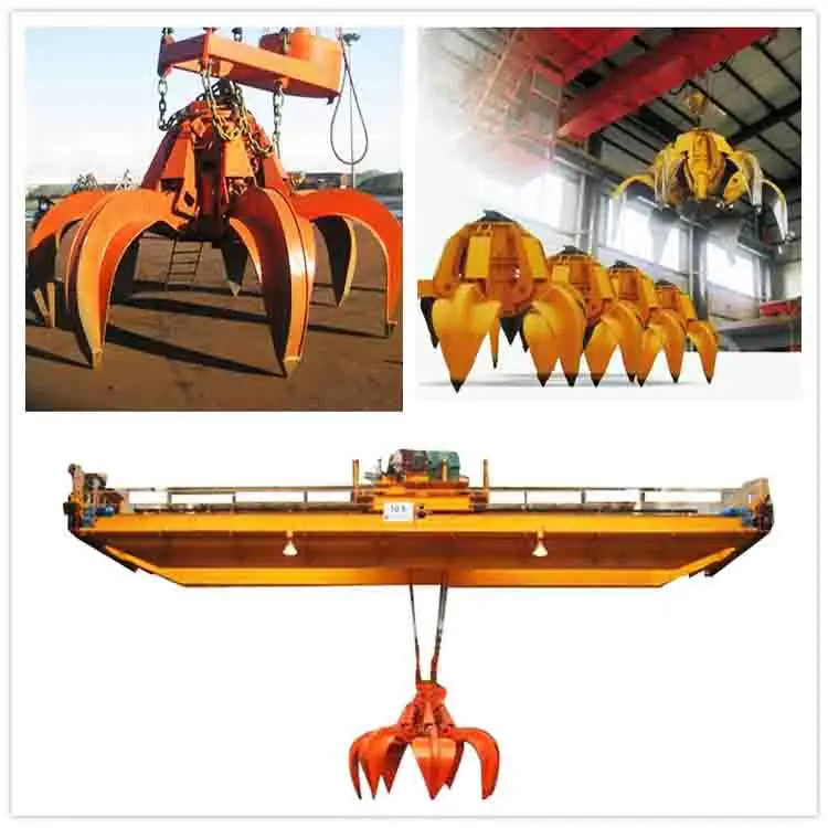 10 ton capacity bridge travelling crane grab lifting double girder 5 ton grapple overhead crane good price