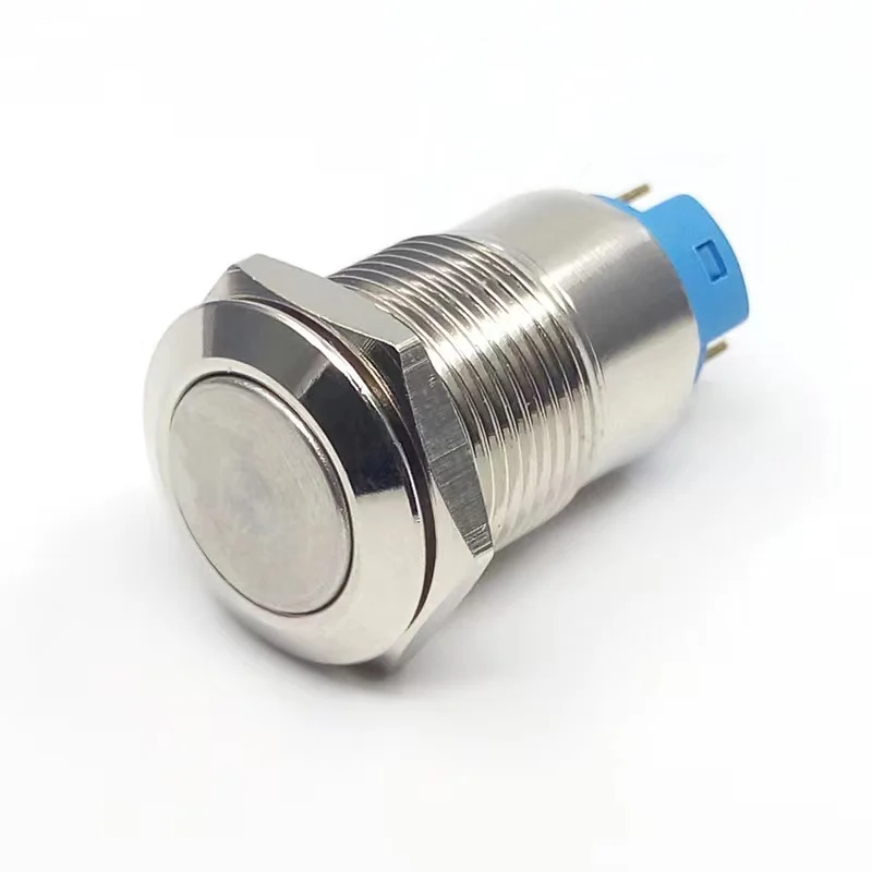 12mm on off  Flat Metal Self-locking Push Button illuminated switch