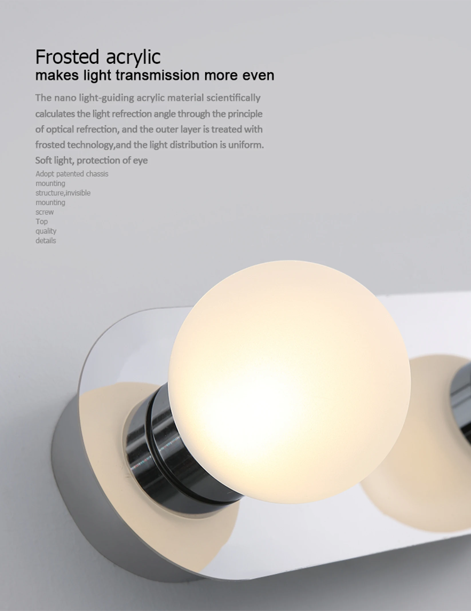 High quality Midcentury mirror lighting surface mounted wall lamp IP44 bathroom led mirror light