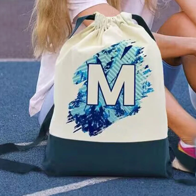 Customized Logo Printed Sports Gym Draw String for Kids Personalized Black 100% Canvas Drawstring Bag Cotton Backpack