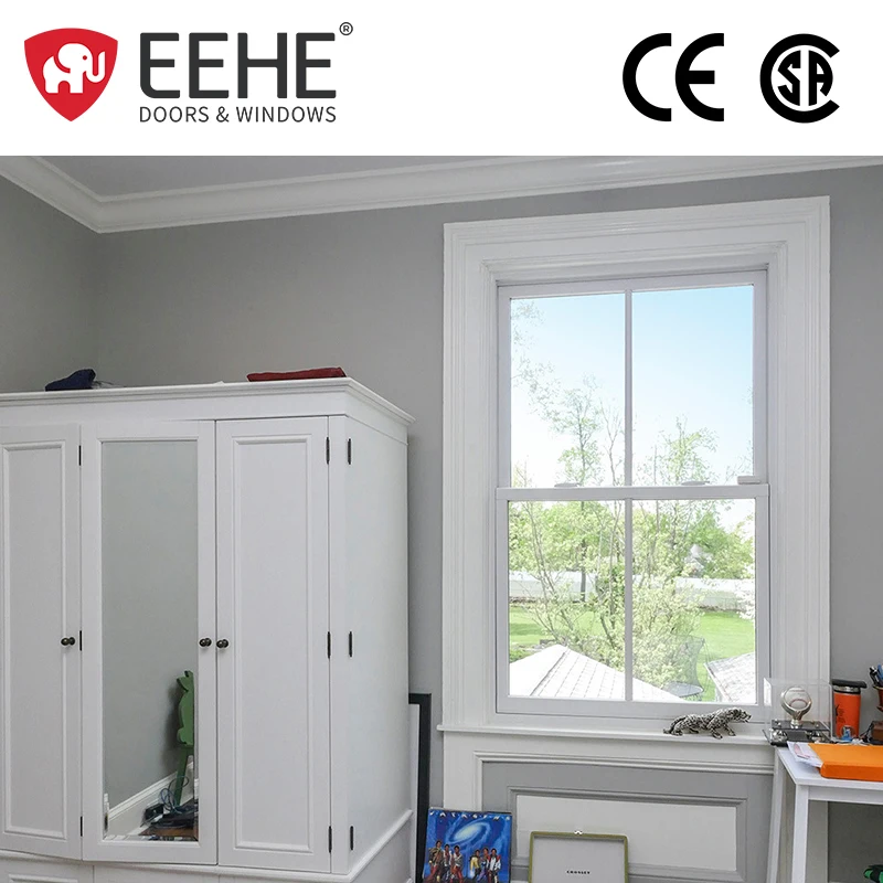 EEHE Single-hung Impact-resistant Aluminum Alloy Casement WindowRainproof Engineering GlassDouble-hung Window