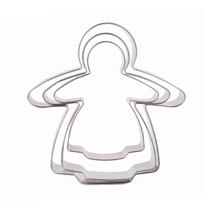 3PCS Stainless Steel Cookie Cutter Set Cute Angel Shape For Home Kitchen/Restaurant Baking Tool Handicrafts Biscuit Mold