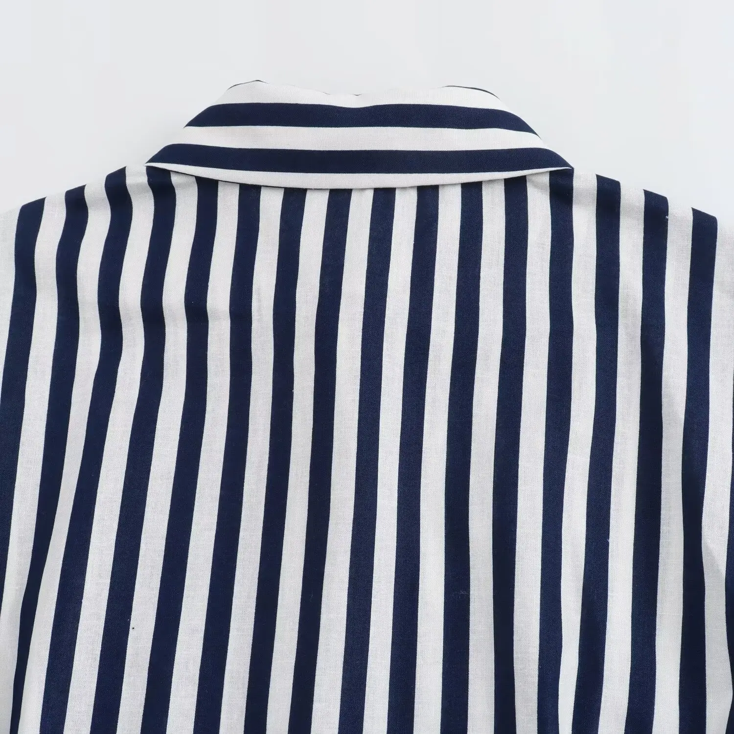 Turn down collar striped print sleeveless sashes buttons up casual fashion summer long dress for women